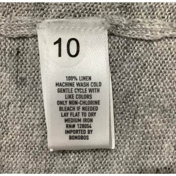 Bonobos Slim Fit Crewneck Sweater Men Size Large 100% Linen Light Gray - Picture 4 of 8